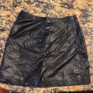 Black Faux Leather Mini Skirt